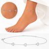 Minimal Triangle Crystal Station 925 Silver Anklet 